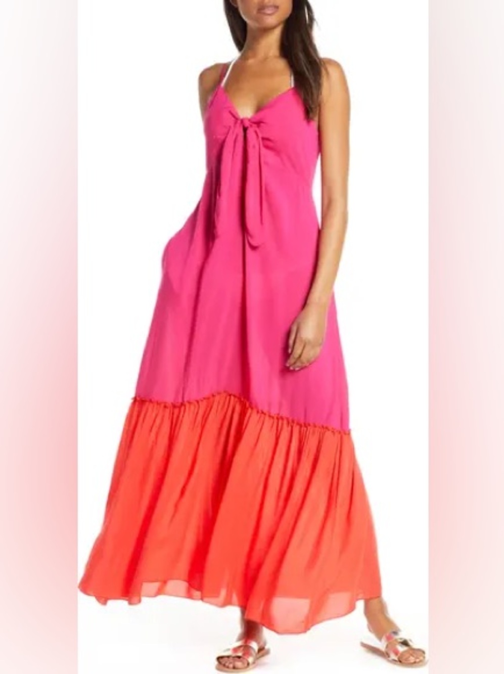 Elan Colorblock Cover-up Maxi Dress